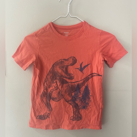 Boys size 7 Carter's Dinosaur Graphic T-Shirt - Orange - Picture 1 of 1